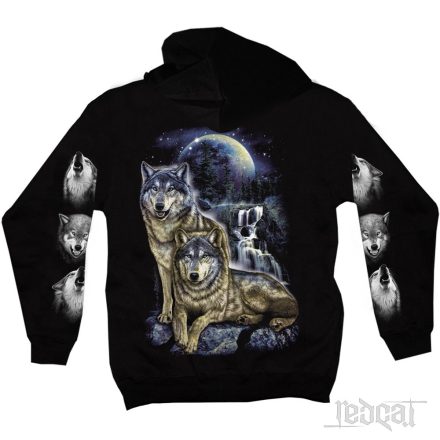 Wolves at Fullmoon - Farkasos kapucnis pulóver