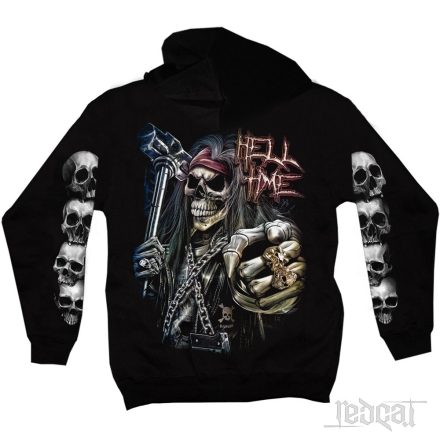 Hell Time Skeleton - Csontvázas kapucnis pulóver