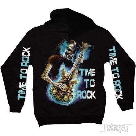 Time to Rock - Csontváz gitárral kapucnis pulóver