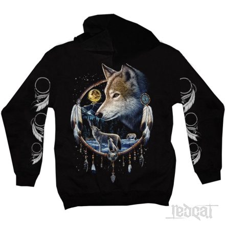 Wolves & Dreamcatcher - Farkasok és Álomfogó kapucnis pulóver