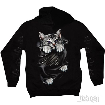 Pocket cat - Macskás kapucnis pulóver