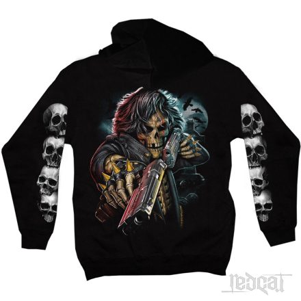 Skeleton with Guns - csontvázas kapucnis pulóver