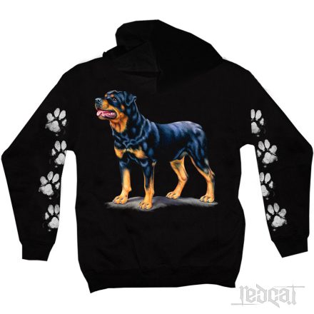 Rottweiler kutyás kapucnis pulóver