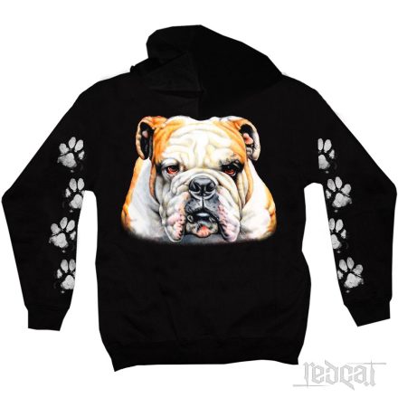 Bulldog kutyás kapucnis pulóver