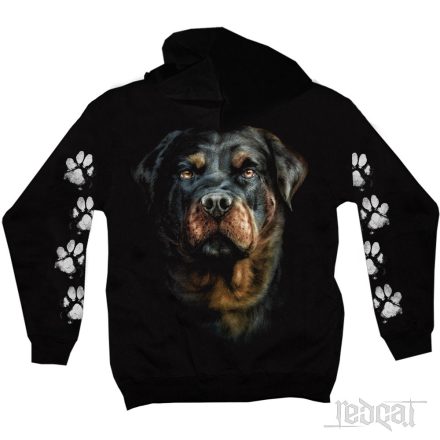 Rottweiler kutyás kapucnis pulóver