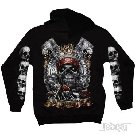 Skull n Engine - motoros kapucnis pulóver