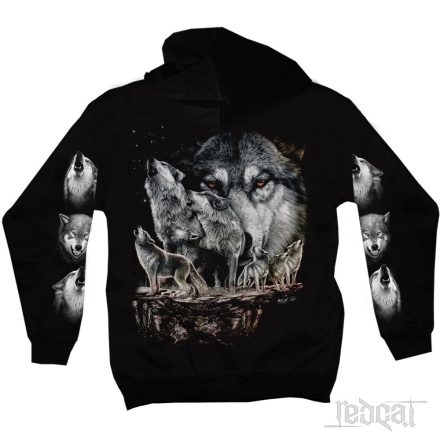 Howling Wolves - Üvöltő farkasok kapucnis pulóver