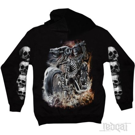 Skeleton Rider - motoros kapucnis pulóver