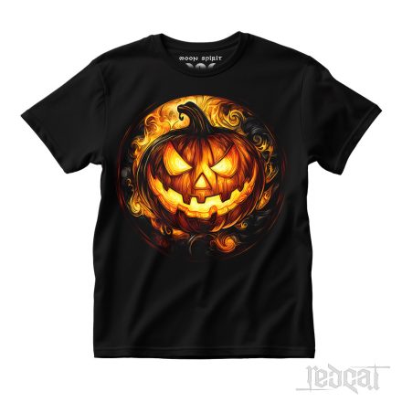 Jack-O-Lantern stained glass - tök mintás fantasy póló