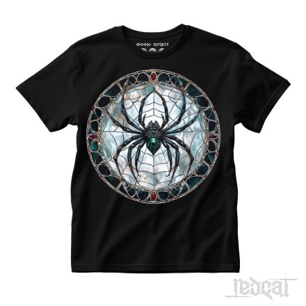 Spider stained glass - pók mintás fantasy póló