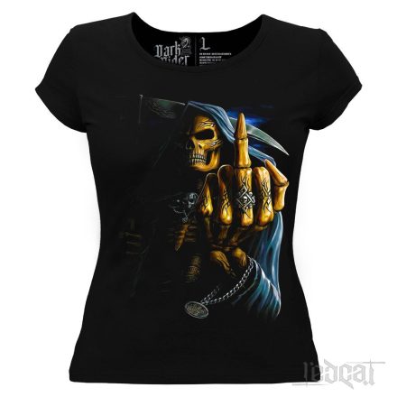 Reaper's Middle Salut - kaszás mintás női póló