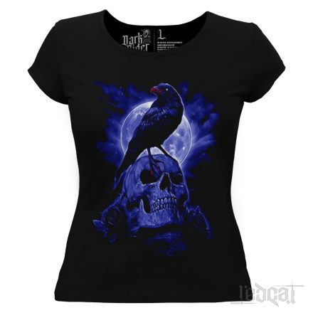 Crow on Skull - koponyás női póló