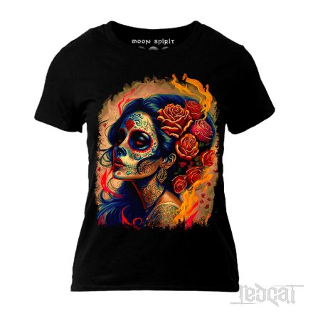 La Catrina Flaming Roses női póló