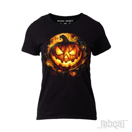 Jack-O-Lantern stained glass - tök mintás fantasy női póló