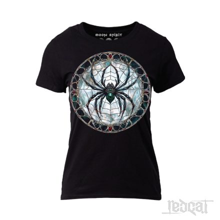 Spider stained glass - pók mintás fantasy női póló